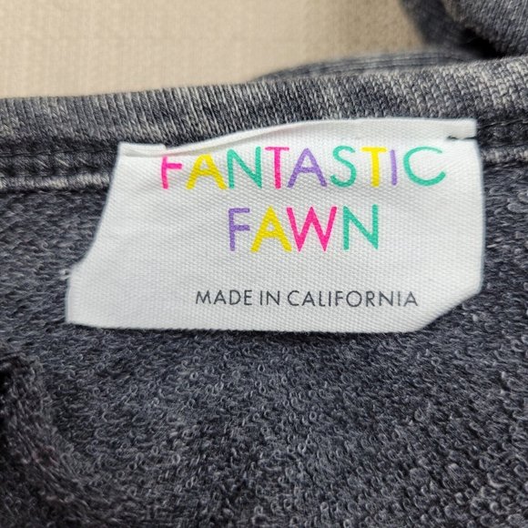 Fantastic Fawn Sweatshirt Women's Size Small Dark Gray With Pockets Made In USA - Picture 5 of 8